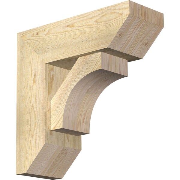 Ekena Millwork Westlake Slat Rough Sawn Bracket w/ Offset Brace, Douglas Fir, 8"W x 22"D x 22"H BKT0806X22X22WTL06RDF - main